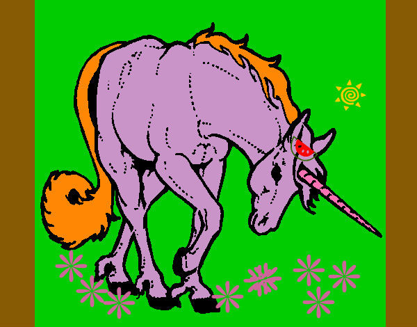 Dibujo Unicornio bravo pintado por anarubiolo