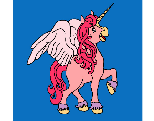 Dibujo Unicornio con alas pintado por nadal