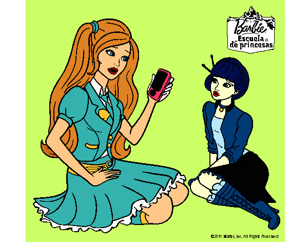Barbie con el teléfono móvil