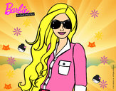 Dibujo Barbie con gafas de sol pintado por kishy