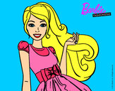 Dibujo Barbie con su vestido con lazo pintado por ALBA123 