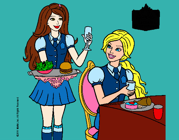 Barbie en la hamburguesería