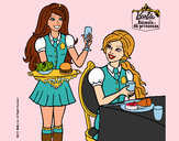 Dibujo Barbie en la hamburguesería pintado por IslamEYM