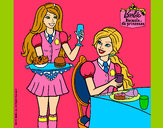 Dibujo Barbie en la hamburguesería pintado por IslamEYM