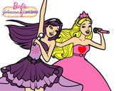 Dibujo Barbie y la princesa cantando pintado por selealvare