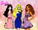 Dibujo Barbie y sus amigas vestidas de fiesta pintado por IslamEYM