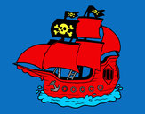 Dibujo Barco pirata pintado por amalia
