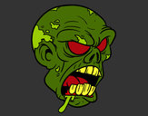 Dibujo Cabeza de zombi pintado por jorda