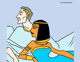 Dibujo César y Cleopatra pintado por IslamEYM