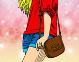 Dibujo Chica con bolso pintado por DJgoku