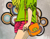 Dibujo Chica con bolso pintado por itzcami