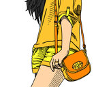 Dibujo Chica con bolso pintado por manfer