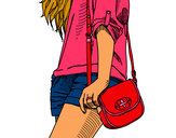 Dibujo Chica con bolso pintado por Mini-snook