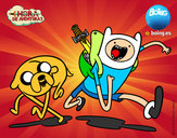 Dibujo Finn y Jake pintado por miguelonpx