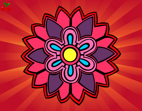 Dibujo Mándala con forma de flor weiss pintado por xiomaral