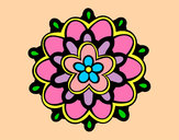 Dibujo Mándala con una flor pintado por start