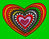 Dibujo Mandala corazón pintado por emita