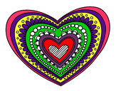 Dibujo Mandala corazón pintado por fasnny