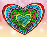 Dibujo Mandala corazón pintado por mencia