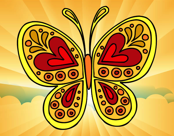 Dibujo Mandala mariposa pintado por azalea200