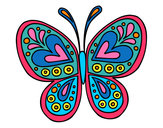 Dibujo Mandala mariposa pintado por CRECER