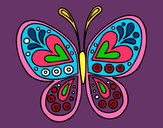 Dibujo Mandala mariposa pintado por emita