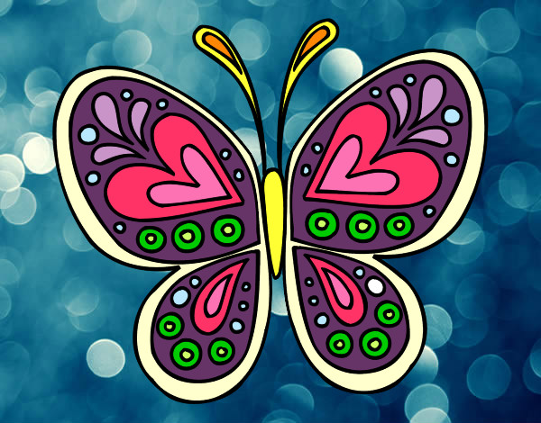 Dibujo Mandala mariposa pintado por euroto