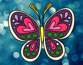Dibujo Mandala mariposa pintado por euroto