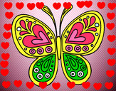 Dibujo Mandala mariposa pintado por Yalits