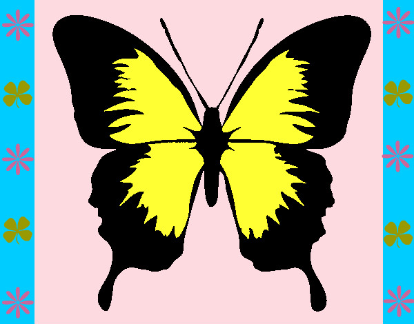 Dibujo Mariposa con alas negras pintado por LUZ1387