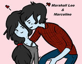 Dibujo Marshall Lee y Marceline pintado por kasumi360