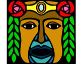 Dibujo Máscara Maya pintado por euroto