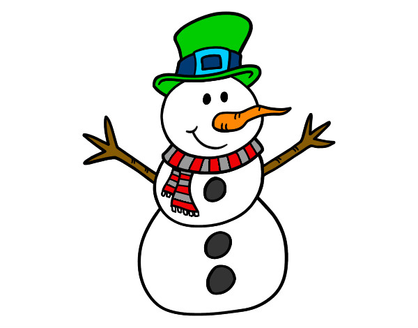 Dibujo Muñeco de nieve con sombrero pintado por maria31