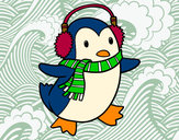 Dibujo Pingüino con bufanda pintado por CARITOGG10