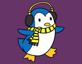 Dibujo Pingüino con bufanda pintado por charito