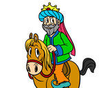 Dibujo Rey Gaspar a caballo pintado por anyumir