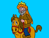Dibujo Rey Gaspar a caballo pintado por fghtdfctju