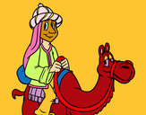 Dibujo Rey Melchor en camello pintado por REYNY