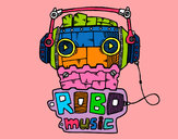 Dibujo Robot music pintado por DanyLongo
