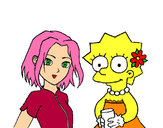 Dibujo Sakura y Lisa pintado por pilar12