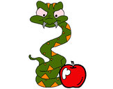 Dibujo Serpiente y manzana pintado por mary8cruz
