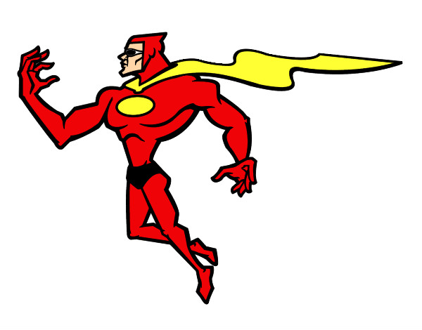 Dibujo Superhéroe poderoso pintado por Nikaty