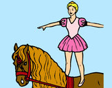 Dibujo Trapecista encima de caballo pintado por Sara82513