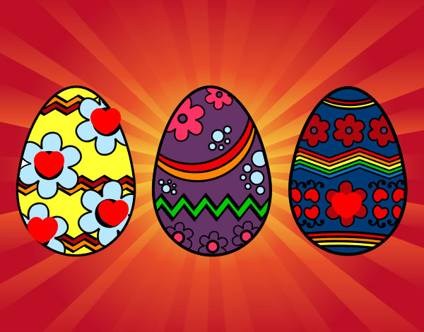Dibujo Tres huevos de pascua pintado por Danneliese