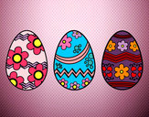 Dibujo Tres huevos de pascua pintado por Morenota