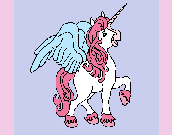 Dibujo Unicornio con alas pintado por kasumi360
