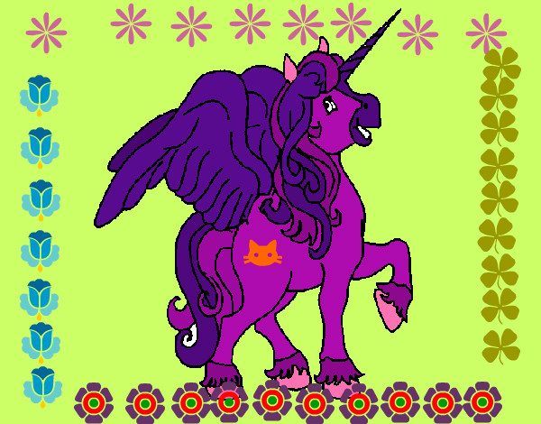 Dibujo Unicornio con alas pintado por tatiana125