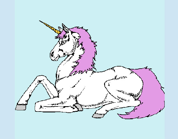 Dibujo Unicornio sentado pintado por kasumi360