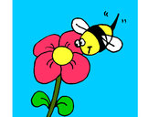 Dibujo Abeja y flor pintado por SusyQ