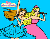 Dibujo Barbie y la princesa cantando pintado por babykaly06
